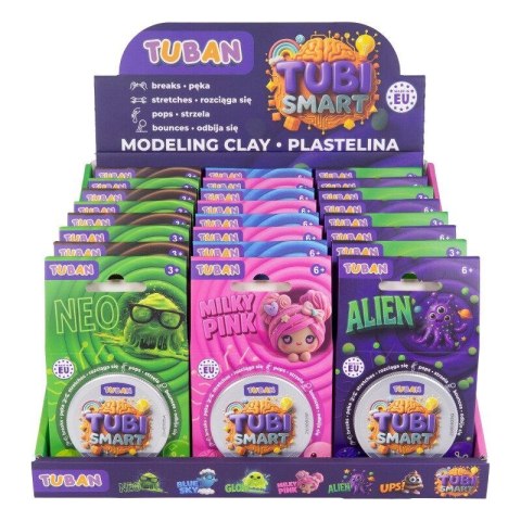 Plastelina 24 kol. display 24 szt., mix kolorów mix Tuban (TU3854)