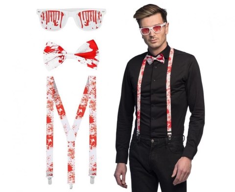Akcesoria do kostiumów Zestaw Bloody (okulary, muszka, szelki) Godan (72273)