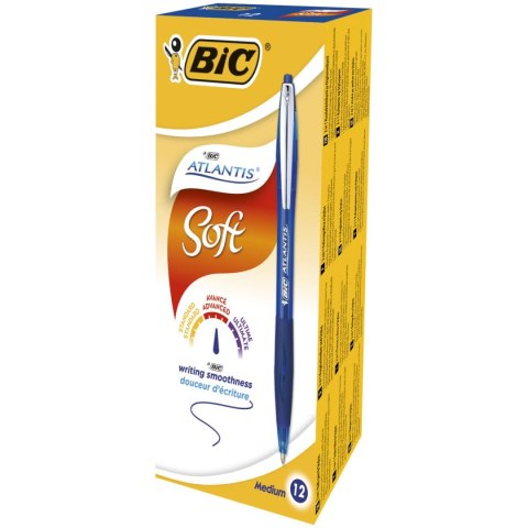 Długopis olejowy Atlantis Soft Metal Clic wkład niebieski 1,2mm Bic