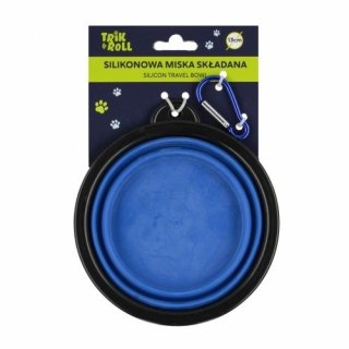 Gadżet Miska dla zwierząt silikonowa składana niebieska 13cm Trik Roll (560718)