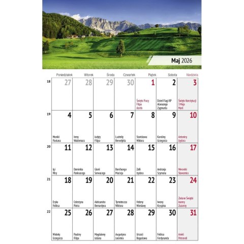 Kalendarz biurkowy miesięczny Pejzaże 240mm x 150mm Press (5904830713602)