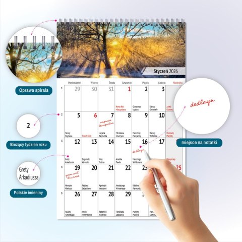 Kalendarz biurkowy miesięczny Pejzaże 240mm x 150mm Press (5904830713602)