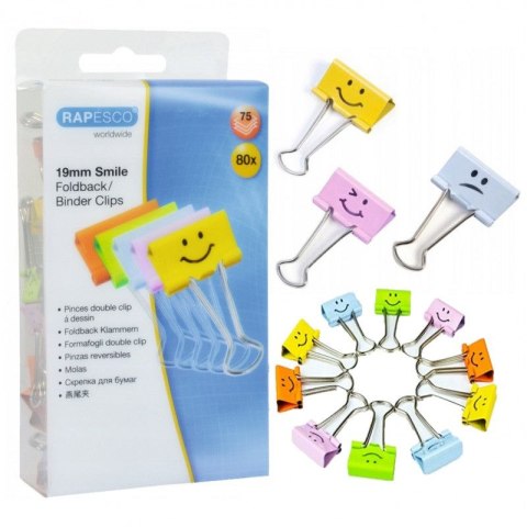Klipy mix kolor SMILE 19mm mix Rapesco