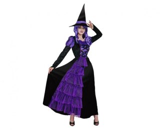 Kostium Zestaw dla dorosłych Fioletowa Czarownica (sukienka, kapelusz), rozm. M Godan (SL-CZFM)