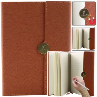 Notes (notatnik) Biurowy Na Magnes Notatnik Z Obiciem Brązowy A5 95k. linia [mm:] 210x150 Lean (20683)