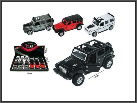 Samochód terenowe 12cm ze światłem i z dźwiękiem 4-kolory 3-rodzaje Hipo (HXBL03)