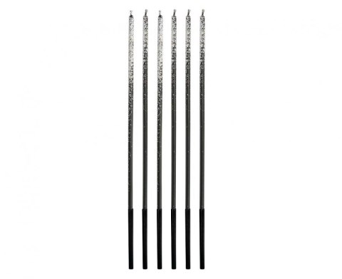 Świeczka urodzinowa Ombre, kolorowy brokat, 3x3x170mm, 6 szt. Godan (7C-SOKB)