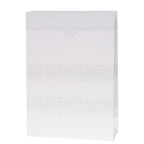 Torba prezentowa torebka lux brok Biała A4 [mm:] 250x320x 110 Rozette (5907354048496)