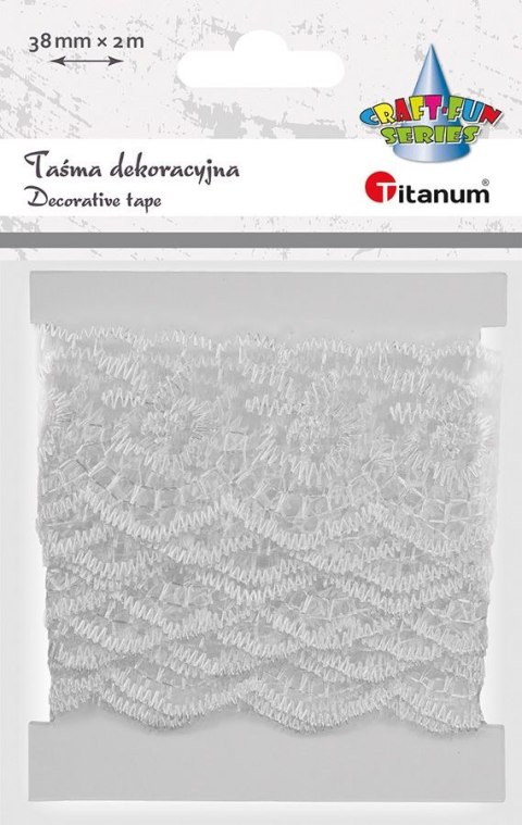 Wstążka Craft-Fun Series Koronka 38x2 [mm x m] biała Titanum (24BR0201-77(W))
