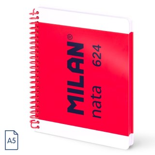 Kołozeszyt (kołonotatnik) A5 80k. 95g linia Milan (57052E80P)