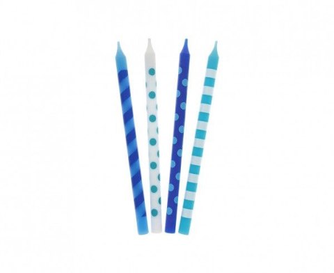 Świeczka urodzinowa Kolorowe grochy,niebieski mix 16szt. Godan (SF-KGRN)