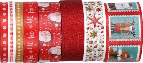 Taśma ozdobna Craft-Fun Series XMAS Washi tape mix Titanum (23RL0103-3)