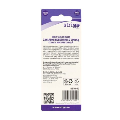 Zakładki indeksujące pastelowe 45x12mmx8 bloczków 5905658810207 160k [mm:] 45x12 Strigo (SSN040)