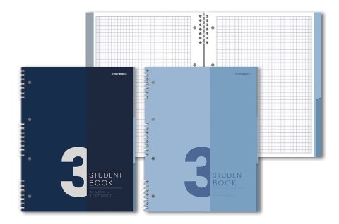 Kołozeszyt (kołonotatnik) STUDENTBOOK 3 przedmioty B5 100k. 70g krata Top 2000 (400179525)