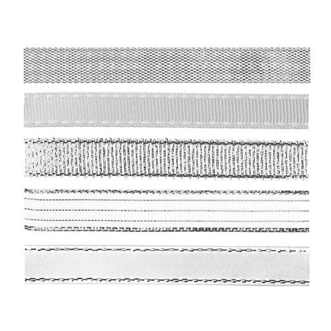 Wstążka Craft-Fun Series 5 wzorów 10x2 [mm x m] srebrna Titanum (709062（silver))