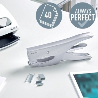 Zszywacz nożycowy srebrny 40k. metal Leitz (55490081)