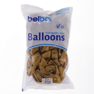 Balon gumowy metalizowany 100 szt złoty metaliczny 12cal Partydeco (060)