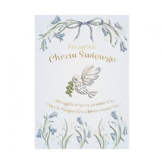 Kartka składana Karnet A5 Chrzest gołąbek w kwiatach chłopiec Henry (5908451982225)