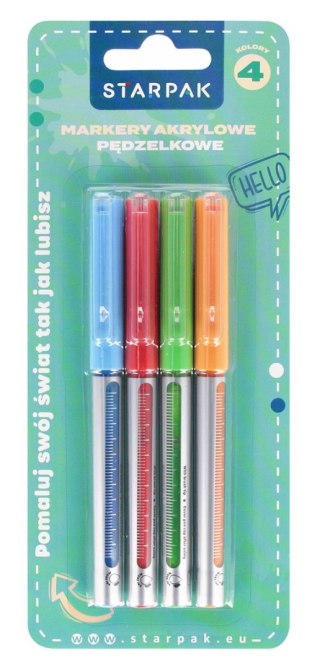 Marker permanentny akrylowy z pedzelkiem wkład mix pędzelek końcówka Starpak (548339)