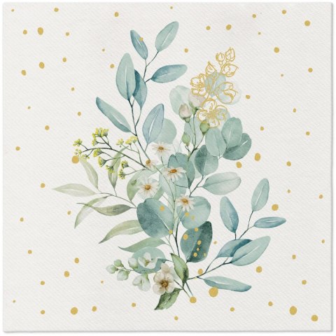 Serwetki Eucalyptus Bouquet fizelina folia [mm:] 400x400 Paw (AAN124000)