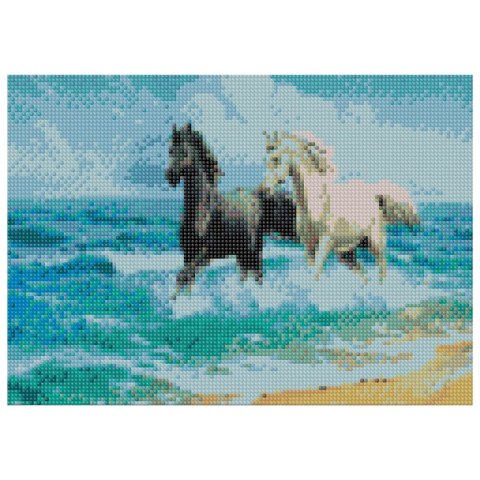 Zestaw kreatywny Diamentowa mozaika 30x40cm Konie 2 Flamingo Line (TMS29511)