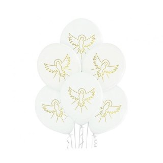 Balon gumowy Pierwsza Komunia biała 300mm 12cal Godan (BRN_5000750)