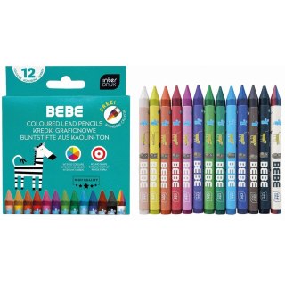 Kredki świecowe grafionowe 12 kol. Bebe