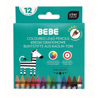 Kredki świecowe grafionowe 12 kol. Bebe