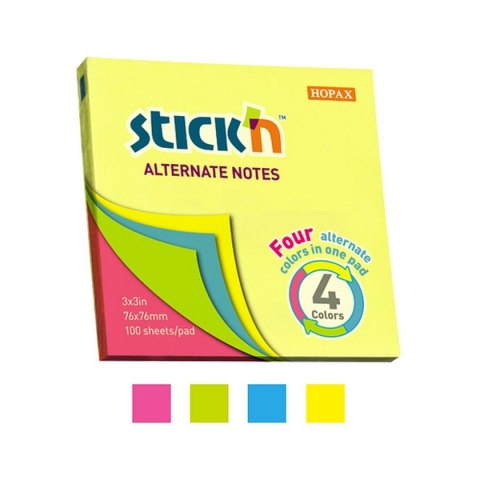 Notes samoprzylepny (karteczki) mix [mm:] 76x76 Stick'n (21822)