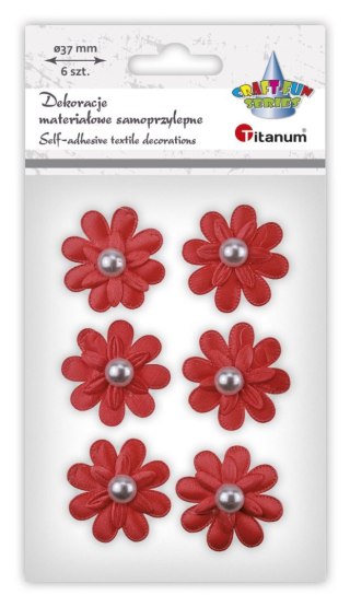 Ozdoba materiałowa Craft-Fun Series Kwiaty z perełką samoprzylepne Titanum (BR231816-1)