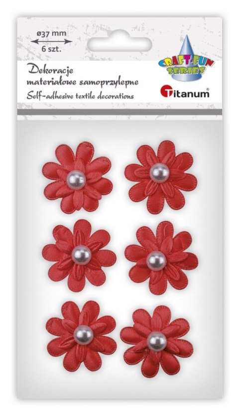 Ozdoba materiałowa Craft-Fun Series Kwiaty z perełką samoprzylepne Titanum (BR231816-1)