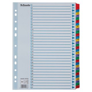 Przekładka numeryczna Mylar kartonowe A4 mix kolorów 160g 31k 1-31 Esselte (100164)