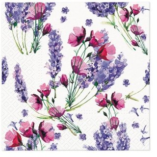 Serwetki Lunch Lavender mix nadruk bibuła [mm:] 330x330 Paw (SDL137000)