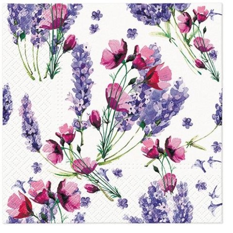 Serwetki Lunch Lavender mix nadruk bibuła [mm:] 330x330 Paw (SDL137000)
