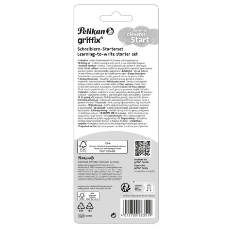 Zestaw szkolny Griffix ołówek+temperówka+gumka 823517 3 el. Pelikan (400195836)