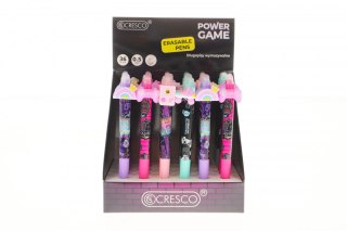 Długopis wymazywalny POWER GAME 5907464221949 wkład niebieski 0,5mm Cresco (450010-P)