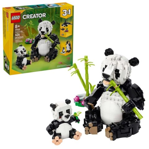 Klocki konstrukcyjne Creator 3w1 Dzikie zwierzęta: rodzina pand Lego (31165)