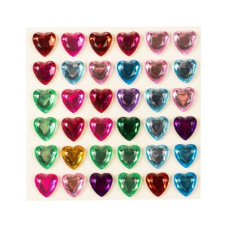 Kryształki serduszka samoprzylepne (36 szt.) mix Arpex (WA8915)