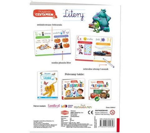 Książeczka edukacyjna Disney Uczy. Przygoda z Czytaniem. Elementarz. Ćwiczenia. Litery Ameet (USL 9304)