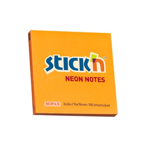 Notes samoprzylepny (karteczki) pomarańczowy 100k [mm:] 76x76 Stick'n (21164)