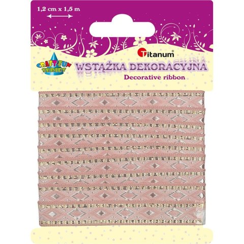 Wstążka Craft-Fun Series 12x1,5 [mm x m] różowa jasna Titanum (TH153007)