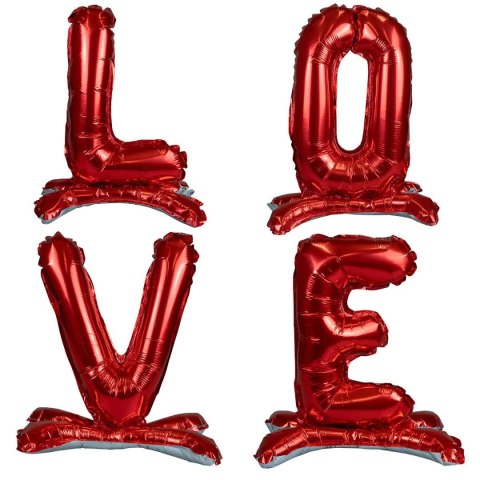 Balon foliowy stojące - napis LOVE wysokość 38cm 38cal Arpex (KB8267)
