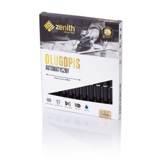 Długopis Nikiel czarny wkład niebieski 0,8mm Zenith (4071001)