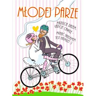 Kartka składana KARNET B6 Ślub PARA NA ROWERZE B6 Henry (5907465665308)