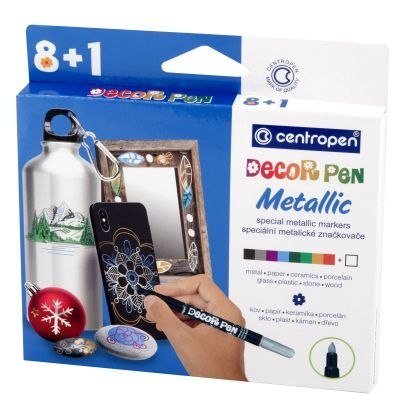 Marker specjalistyczny Decor wkład mix okrągła/ścięta końcówka Centropen (2737/8+1)