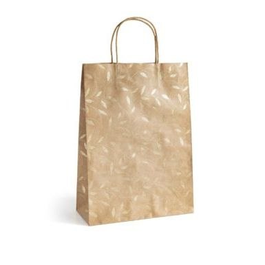 Torba prezentowa kraft złote liście [mm:] 330x100x 240 Galeria Papieru (257031)