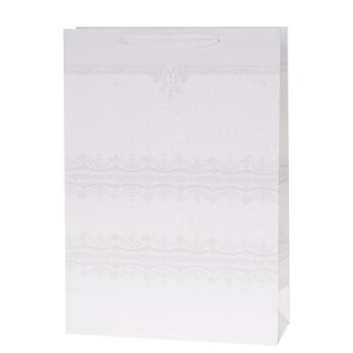 Torba prezentowa torebka lux brok Biała A5 [mm:] 180x230x 100 Rozette (5907354048489)