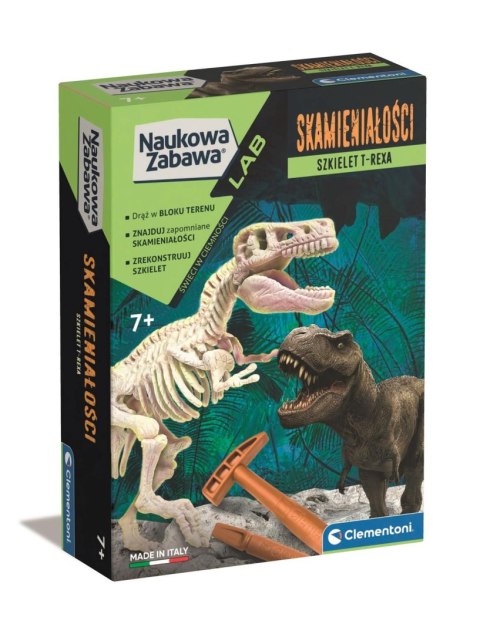Zestaw kreatywny dla dzieci Naukowa zabawa Skamieniałości. T-Rex fluorescencyjne Clementoni (50858)