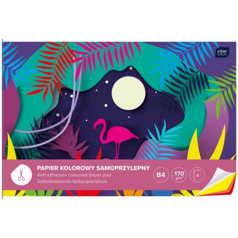 Zeszyt papierów kolorowych samoprzylepny B4 170g 8k [mm:] 250x350 Interdruk (ZEPKB4SP)