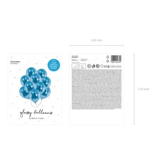 Balon gumowy 10 szt. niebieski 270mm Partydeco (CHB1-001-10)